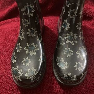 Floral rain boots